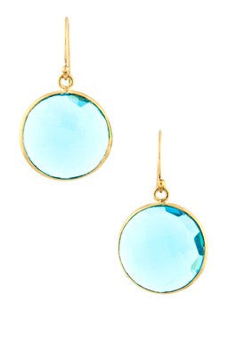 Blue Topaz Hydroquartz Dangle Earrings