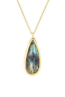 Labradorite Teardrop Pendant Necklace