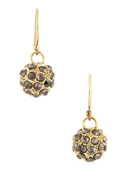 Pave Hematite Ball Dangle Earrings