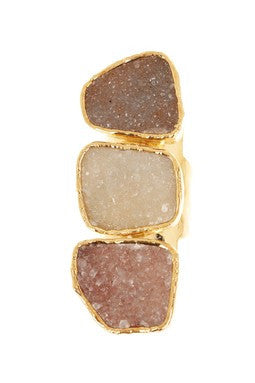 Triple Freeform Ombre Druzy Ring