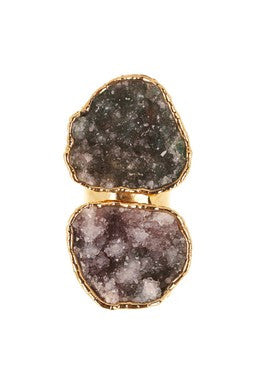 Violet Berry Double Freeform Druzy Ring