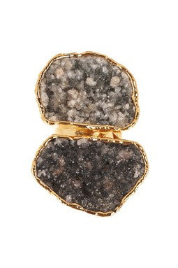 Diamond in the Rough Double Freeform Druzy Ring