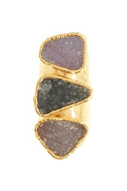 Triple Freeform Druzy Ring