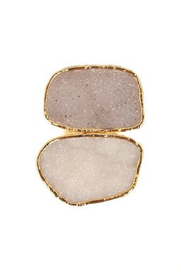 Dreamy Double Freeform Druzy Ring