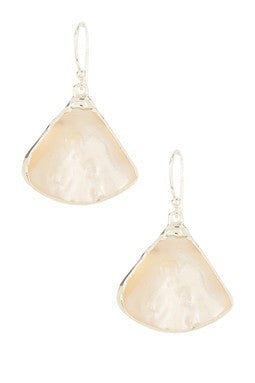 Fan-Shaped Pearl Dangle Earrings