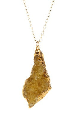 Freeform Fluorite Druzy Pendant Necklace