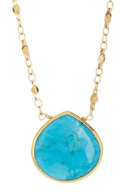 Turquoise Teardrop Pendant Necklace