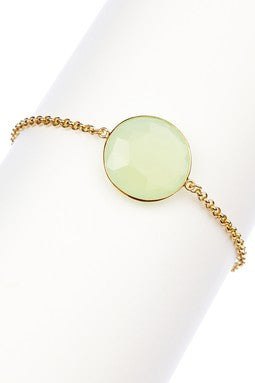 Pastel Green Appple Chalcedony Charm Bracelet