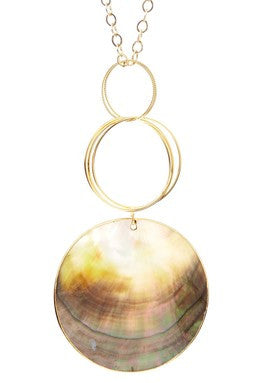 Shell & Hand-Made Hoop Pendant Necklace