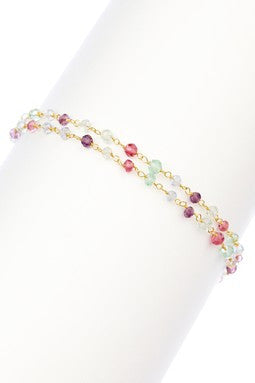 Multicolor CZ Double Strand Bracelet