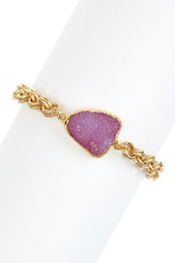 Pink Druzy Bracelet