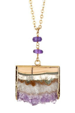 Amethyst Cascade & Gemstone Pendant Necklace