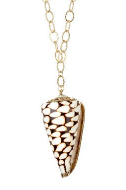 Marble Cone Shell Pendant Necklace