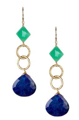 Lapis & Chrysoprase Earrings