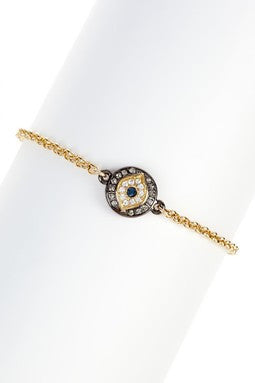 Pave Crystal Evil Eye Bracelet