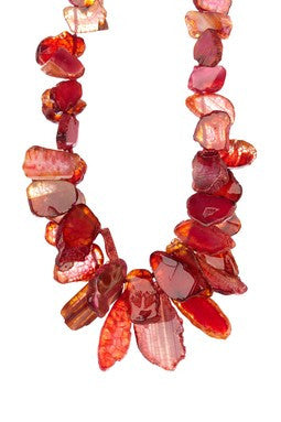 Pink Agate Handmade Statement Necklace