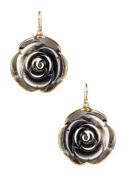 Rose Shell Dangle Earrings