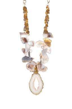 Sliced & Botswana Agate Handmade Necklace