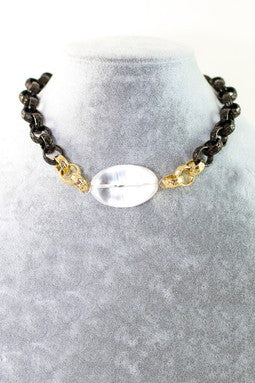 Two-Tone Clear Quartz Choker