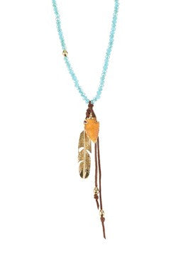 Boho Blue Tribe Beaded Necklace