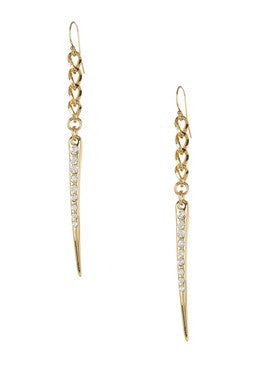 Pave CZ Spike Earrings