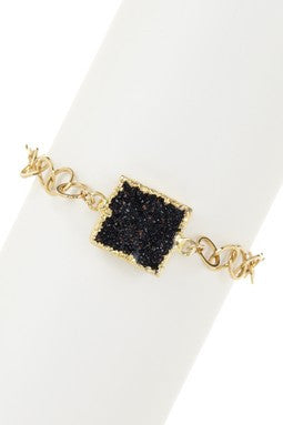 Black Amethyst Druzy Bracelet