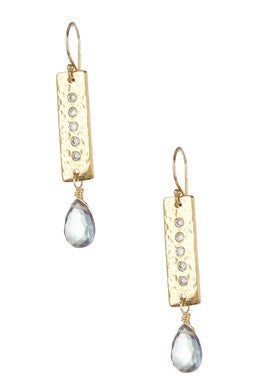 Vivian Tamayo Mystic Topaz Cubic Zirconia Bar Drop Earrings