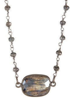 Black Labradorite Station Necklace