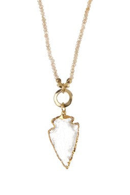 Icicle Quartz Arrowhead Beaded Necklace