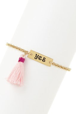 Tassel Tag Charm Bracelet