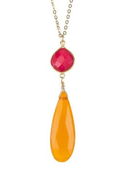 Carnelian Ruby Quartz Necklace