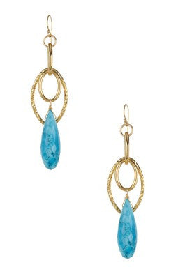 Shimmer Turquoise Briolette Drop Earrings