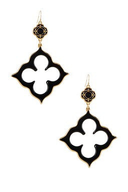 Resin Quatrefoil Dangle Earrings