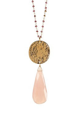 Mystic Ruby & Quartz Drop Pendant Necklace