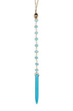 Amazonite & Howlite Spike Y-Drop Necklace