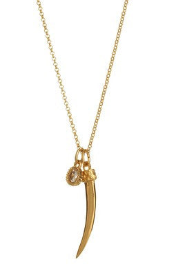 Tusk & CZ Charm Necklace