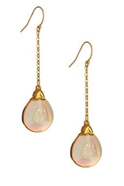 Opal Druzy Chain Dangle Earrings