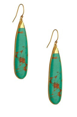 Long Turquoise Teardrop Earrings