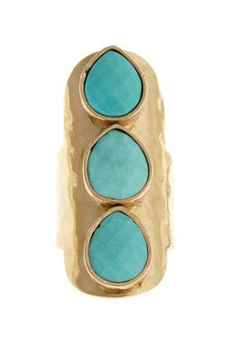 Triple Teardrop Turquoise Ring