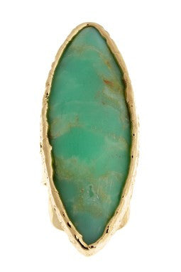 Spring Green Chrysoprase Cabochon Ring