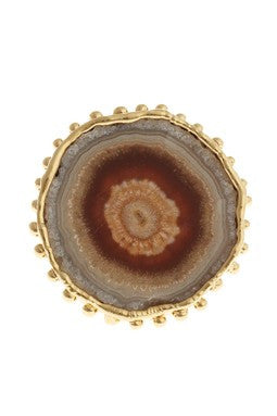 Round Gold Single Stalactite Ring