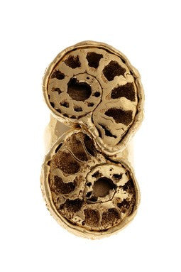 Double Fossilized Ammonite Shell Ring