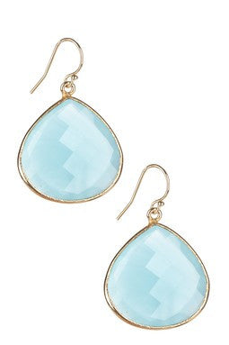 Faceted Chalcedony Teardrop Earrings