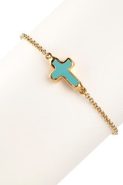 Turquoise Cross Bracelet