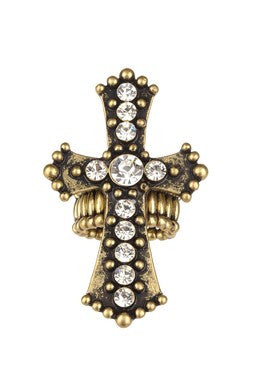 Crystal Cross Ring