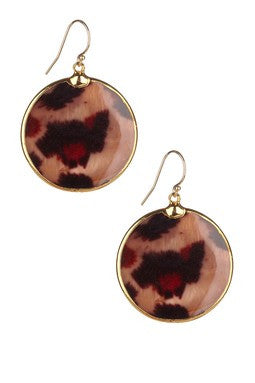 Leopard Print Disc Earrings