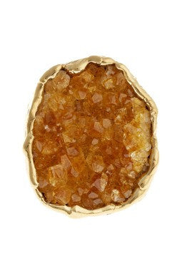 Baby Citrine Cluster Ring