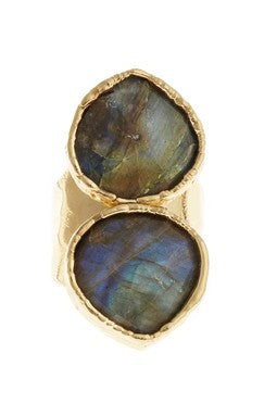 Double Labradorite Ring