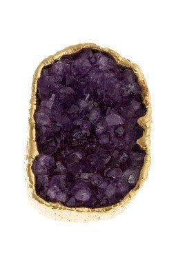 Oblong Cluster Amethyst Fine Rings