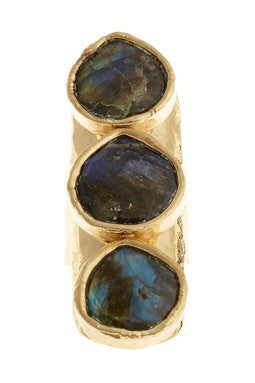 Triple Labradorite Ring